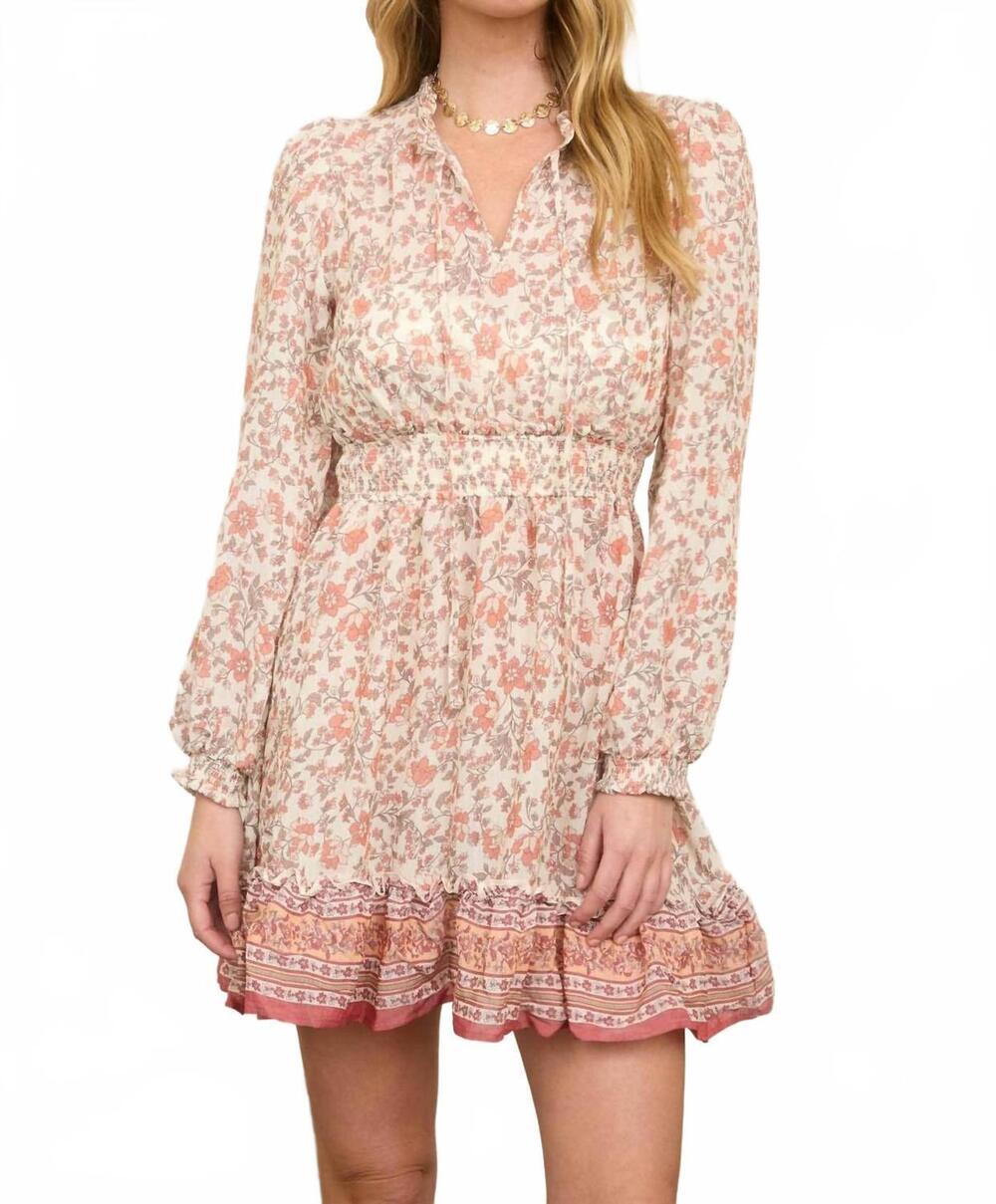 NEW BLU PEPPER bali print dress in ivory multi